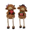 2Pcs Cartoon Highland Cow Figurine Couple Highland Cattle Statue Resin Sculpture Outdoor Garden Flower Pot Hugger Ornament Decoration