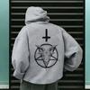 Demonic Print Men's Hoodies 2025 Streetwear Gothic Satan Sweatshirt 666 Symbol Male Autumn Winter Pullover Casual Top Tracksuit