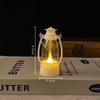 1Pcs Dollhouse Miniature Kerosen Lamp Home Decor Toy Mini Led Retro Glowing Lantern Simulation Cande Light Night Lamp
