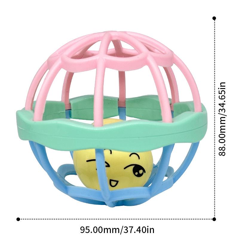 Soft Rubber Teething Rattle & Grasping Ball for Babies 0-12 Months