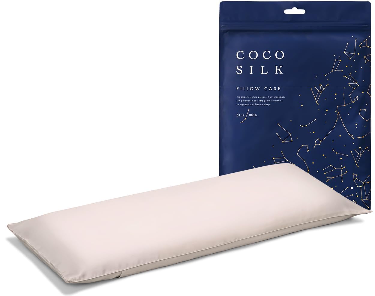 

[COCOSILK] 100% Шелковая Наволочка, Прибл.. 80 x 33 x 5-7 см, Совместим с подушкой Airweave Slim, Односторонний, 25 Момме, Стиль конверта, Класс 6A, OEKO
