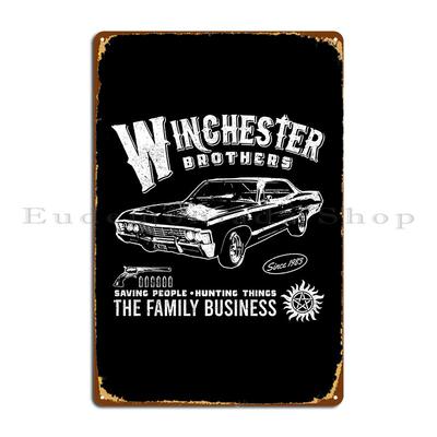 Supernatural Winchester-brødrene Metallskilt Fest Trykt Kino Skilt Kjøkken Blekk Skilt Plakat