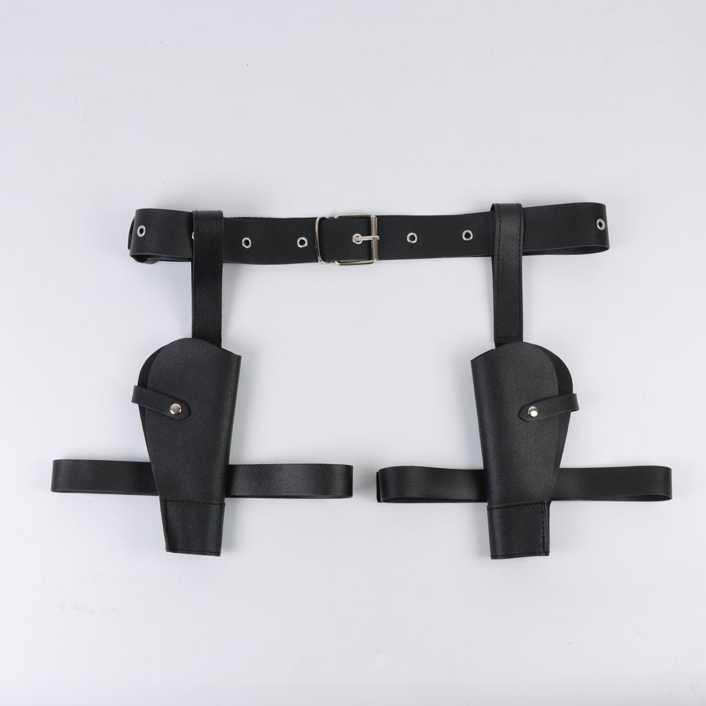 Adjustable Leg Holster and Belt Set For Party Halloween Cosplay Accessory Cowboy Costume for Women And Men(Gun Not Included)