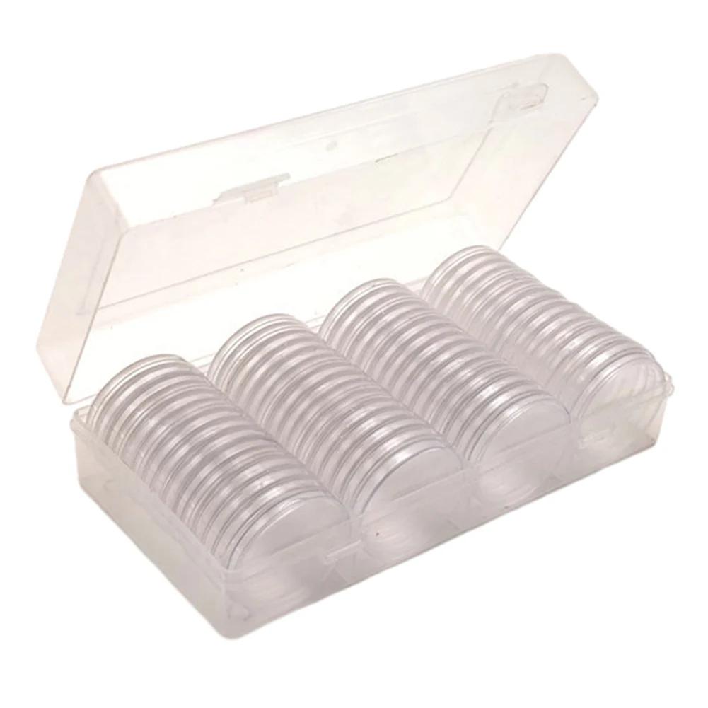 Keep Your Coin Collection Organized Spacious Coin Capsule Case Container with 60 Coin Capsules and Adjustable Compartments