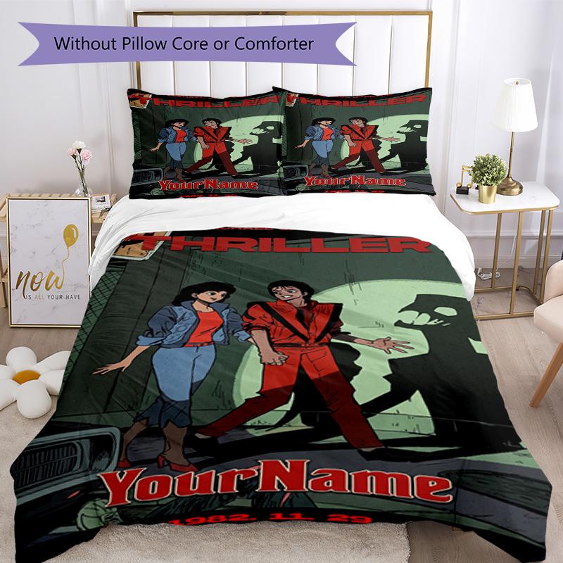 Michael Jackson 108 Customize Your Name Bedding Set Breathable Duvet Cover with Pillowcases Home Decoration Birthday Gift