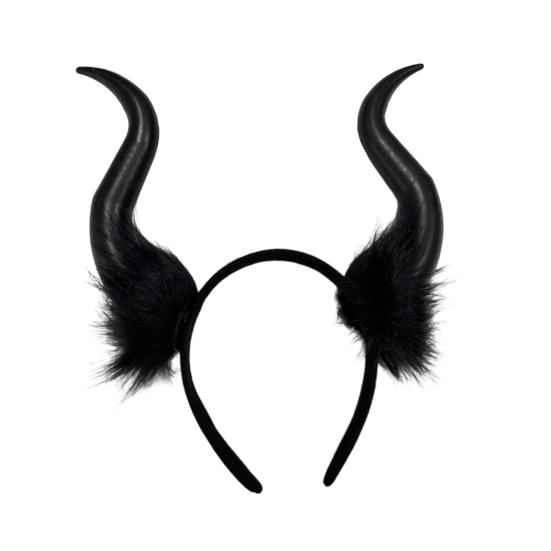 Halloween Teufelshörner Plüsch Stirnband Cosplay Gothic Haarreif Verkleidungszubehör Party-Outfits Stirnband