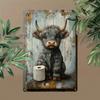 Vintage Hochlandrind Blechkunst Wanddeko Toilettenpapier Schild 7,8x11,8 Zoll Haus Bauernhaus Café Bar Geschenk Geburtstag Abschluss