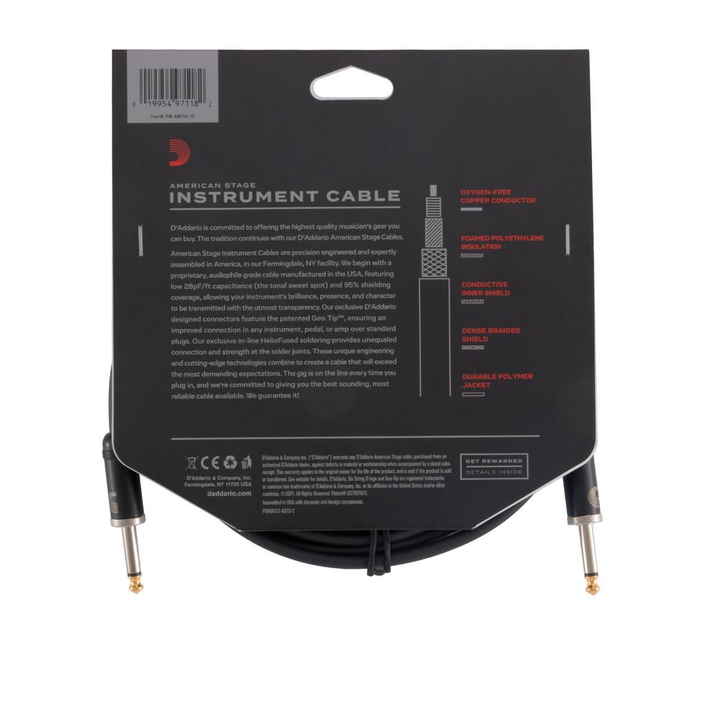 D'Addario PW-AMSG-10 3m Shielded Guitar Cable
