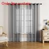 Color Modern Solid Light Transmission Curtain Bedroom Living Room Sheer Semi