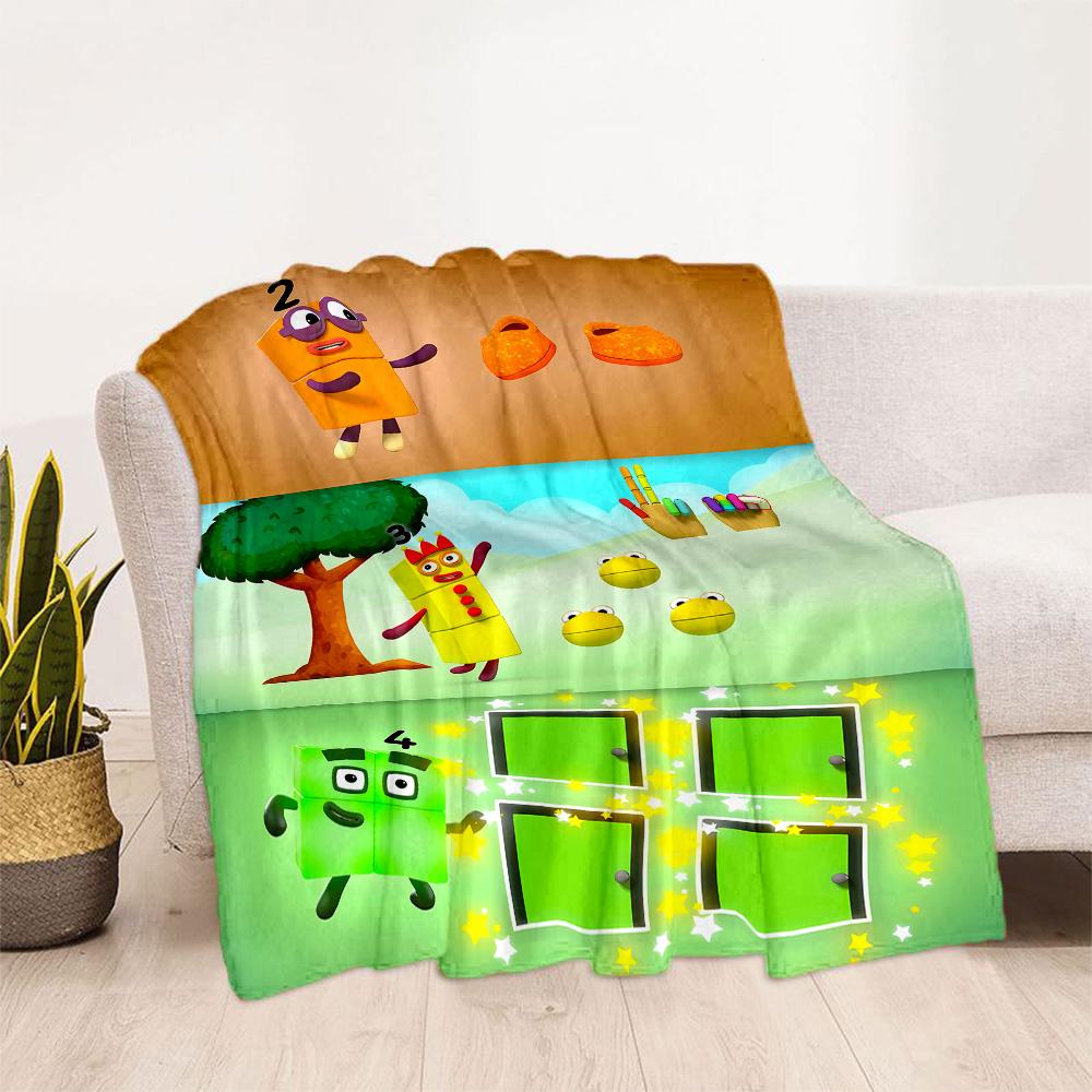 Coperta in Flanella Avventura con Blocchi Numerici - Morbida e Adatta per Divani, Letti, Uffici, Viaggi, Tutte le Stagioni, Ottimo Regalo per Feste e Compleanni.