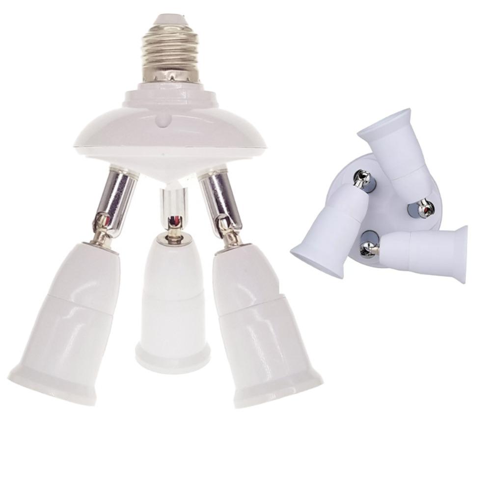 3 in 1 E27 Light Bulb Socket Adapter 85-265V E27 Splitter Socket Adapter  Home Office Lighting