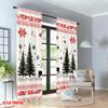 2pcs 2D flat printing Happy Christmas Scene Curtains Christmas Reindeer Snowflakes Trees_a Digital Printed Polyester Drapes