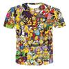 Camiseta de Verão THE SIMPSONS 3D Estampada Digitalmente Masculina Respirável Gola Redonda Manga Curta
