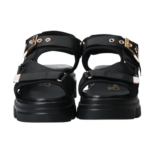 Bridget Birkin Women's Velcro Casual Sports Sandals, Black, Small