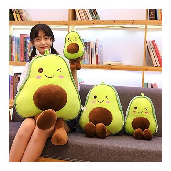 Cute Plush Fruit Stuffed Doll Large Avocado Pillow Cartoon Food Children Lovely Soft Christmas Birthday Gift Bedroom Living Room, 30cm