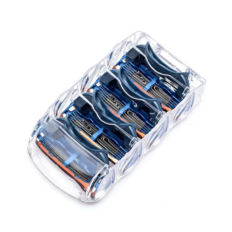 4pcs Shaving Razor Shaver Blade Refills Replacement 5 Layers Blades Blue
