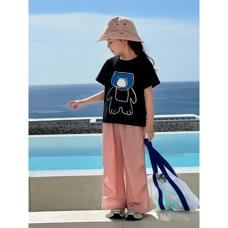 Children's Brand Clothing Summer 2026 Korean Style Kidsren's Pure Cotton Short-Sleeved T-Shirt Boys' T-Shirt Young Women's Half-Sleeved