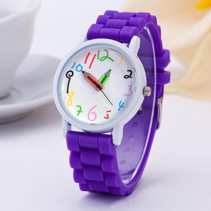 New children's watch creative children's pencil shape pointer simple digital silicone children's gift watch