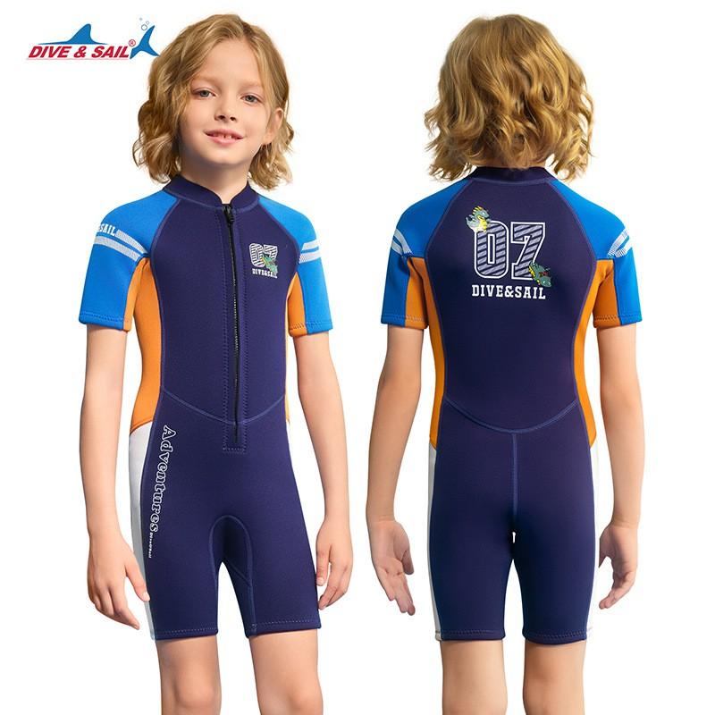 Children's Diving Suit 1.5MM Men's One-piece Short-sleeved Thick Warm Swimsuit Cold-proof