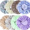 Shower Caps Reusable Waterproof Bath Cap Extra Large Shower Cap Double Layer with PEVA Lining Adjustable Elastic Band