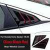 For Honda Civic Sedan 10th Gen 2016-2020 Car Sticker Rear Side Window Louvers Air Vent Scoop Shades Cover Trim Blinds Carbon