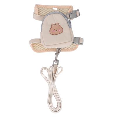 Arnés Mochila para Perro con Correa Chaleco Ajustable Arnés para Mascota Mochila con Patrón Animal para Cachorro Gato