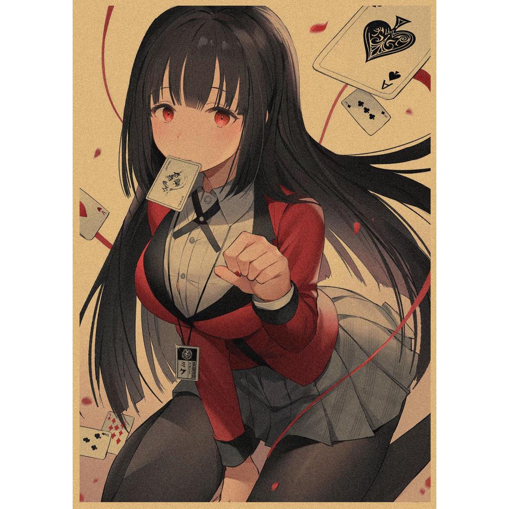 Kakegurui Anime Retro Kraft Paper Poster Wall Art 326