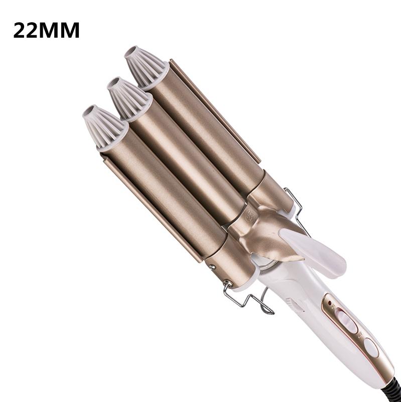 Professional 3 Barrel Curling Iron Wand Fast Heating Tourmaline Ceramic Hair Waver Styling Tool for Beautiful Waves