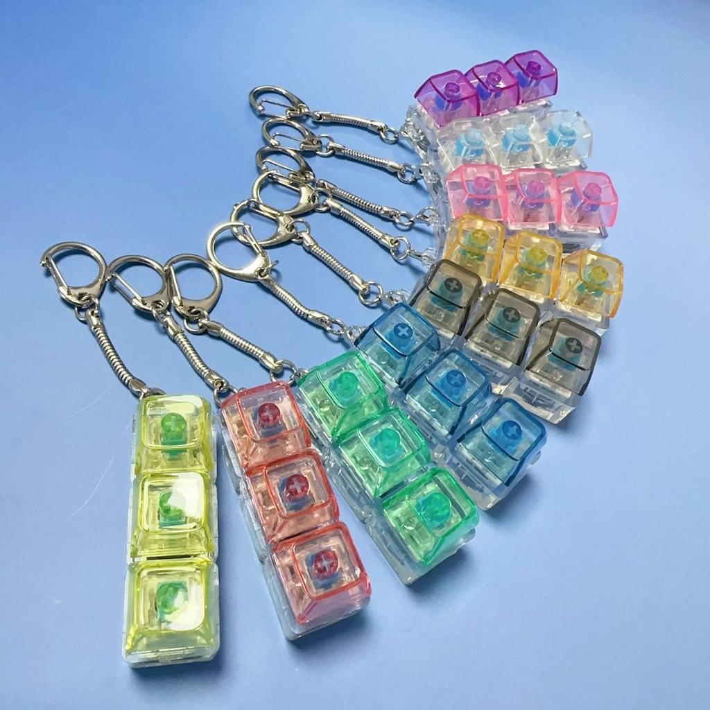 Color PC decompression button 4-key pinch mechanical keyboard decompression button keychain toy pendant