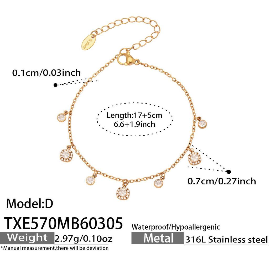 European & American Fashion DIY Multi-Accessory Set: Small 8-Shaped Flower with Full Rhinestones & 5A Zircon Necklace and Bracelet Combination