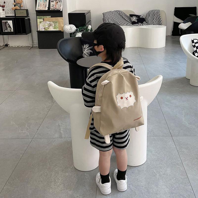 Cute And Simple Canvas Backpack For Boys And Girls Adorable Lamb Face Design