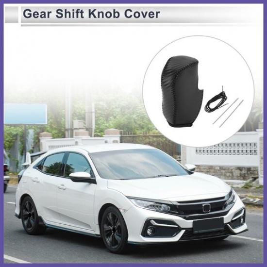1 Pc Car Gear Shift Knob Cover Black Faux Leather for Honda Civic 2012-2014 New