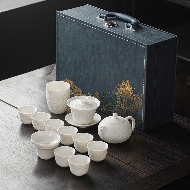 Shangqi Embossed Ceramic Tea Set