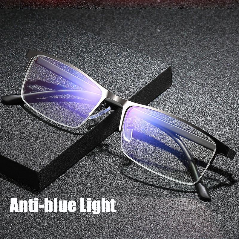 3Pcs Men'S Business Reading Glasses Metal Half-Frame Men Women Fashion Presbyopic Eyeglasses Hyperopia Anti Blue Light Eyewear