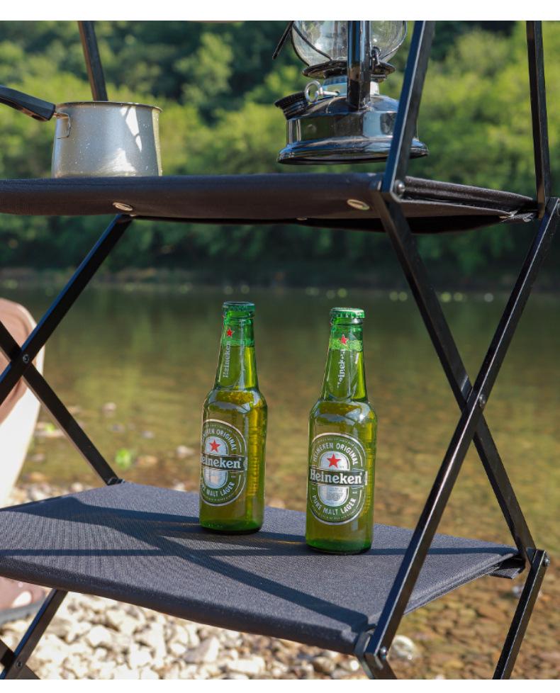 Portable Aluminum Multi-Layer Folding Storage and Drying Rack for Camping