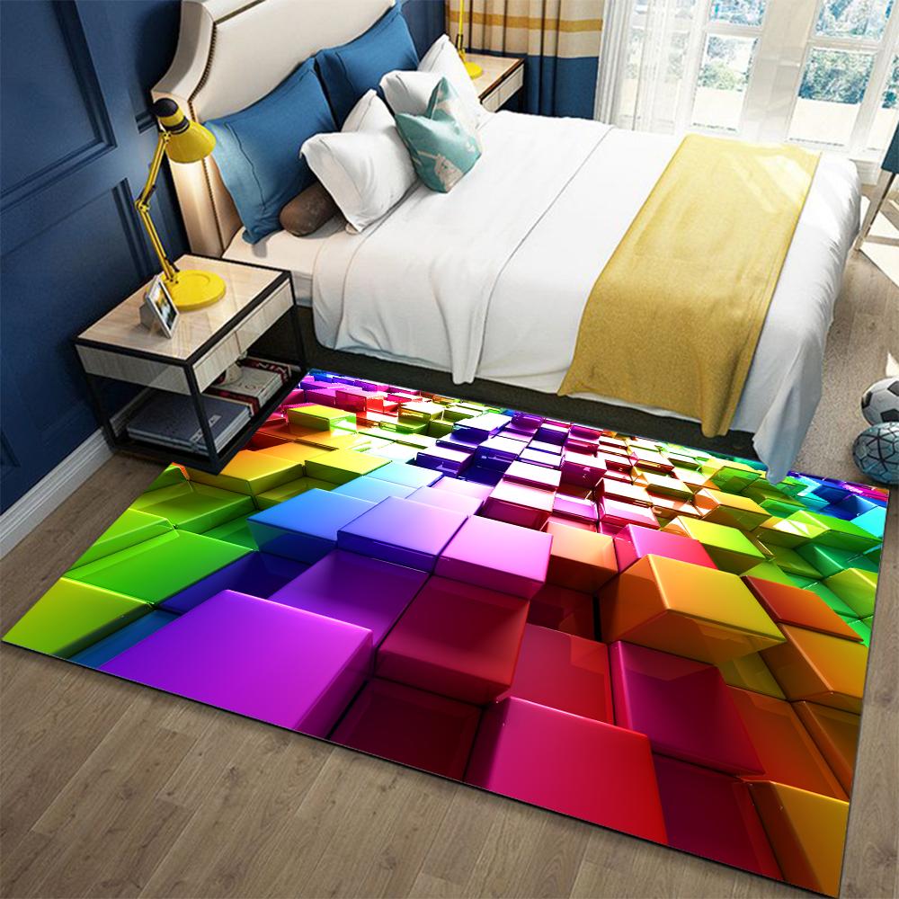 3D LED Lights Illusion Rug for Living Room Washable Floor Lounge Large Area Non Slip CarpetsTeen's Kids Boy Girl Room Decor Rug
