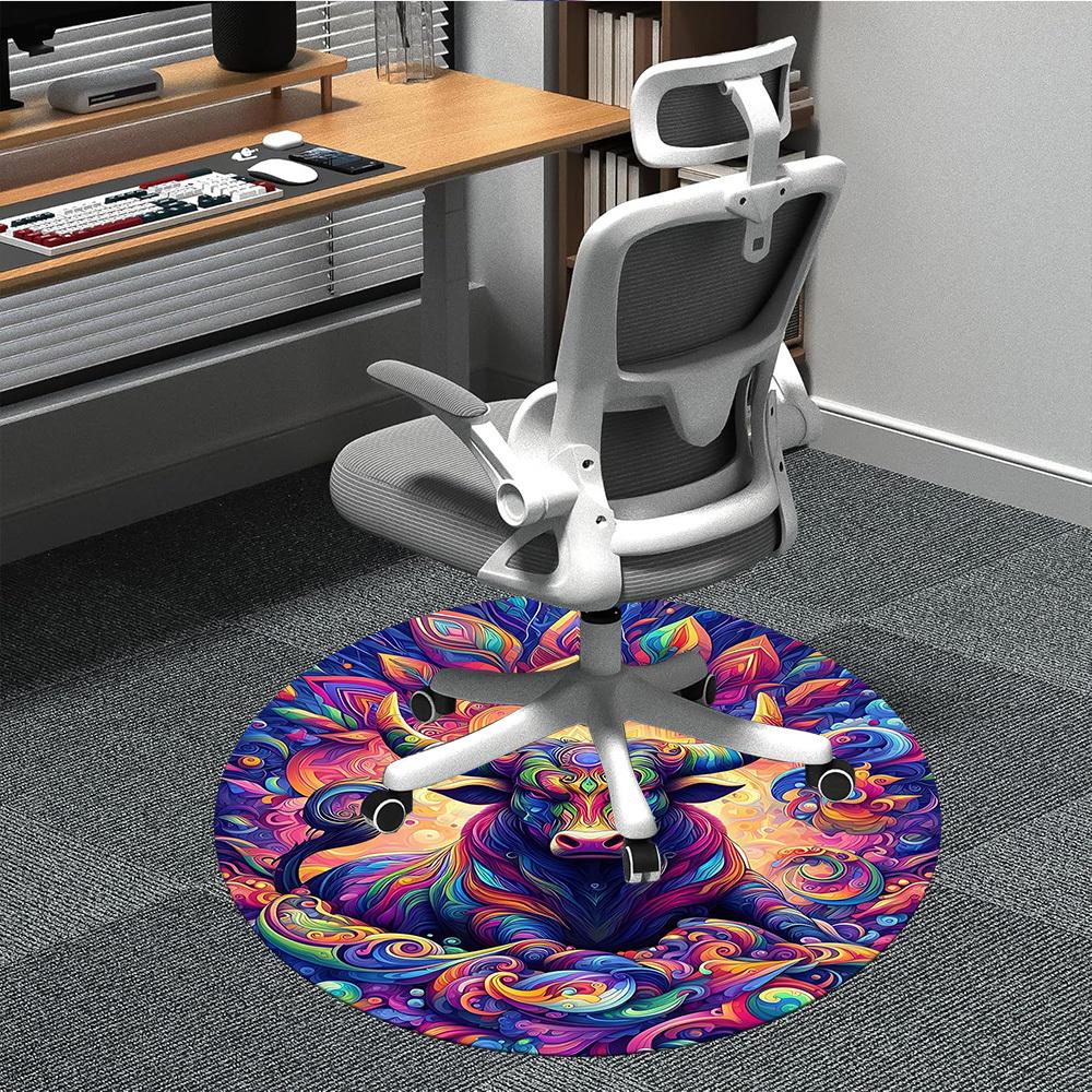 

1pc Colorful Bull Mandala Chair Carpet for Office, Soft Flannel Throw Mat, Perfect for Office,Holiday Party Decoration Choice yy251113139 80cm by 80cm