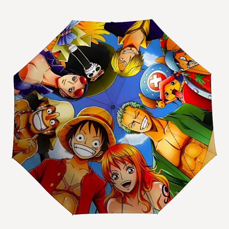 1pc One Piece Crew Automatic Open/close Folding Portable Cute Umbrella  with 8-Ribs Structure for Women/Men, All-Season Use  a0901145