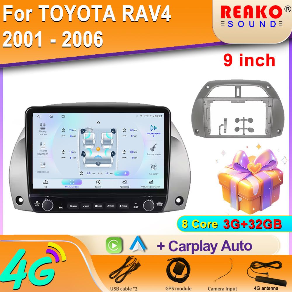 

Android для TOYOTA RAV4 2001 - 2006 Автомобильное радио Carplay Навигация GPS Стерео Авто Экран Bluetooth Мультимедийный Плеер 8 core 3GB+32GB