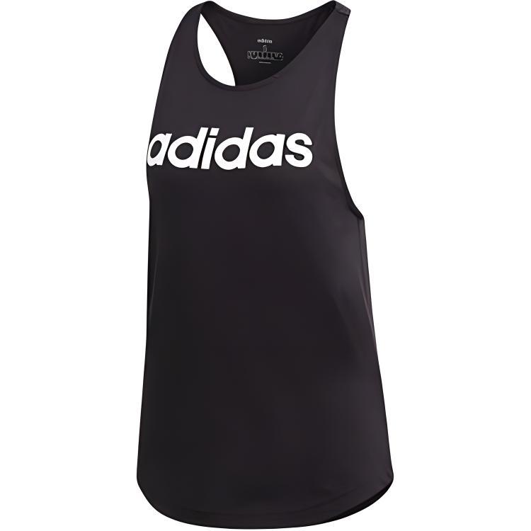 Adidas Essentials Linear Slim Casual Soft Fitness Sleeveless Sports Tank Top Women Tops Black DU7003 S