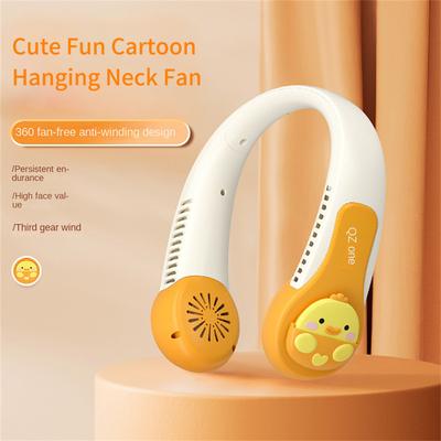 3000mAh Hanging Neck Fan Portable Bladeless Fan Personal Wearable Neckband Leafless Fan USB Rechargeable Fan Mini Necklace Fan