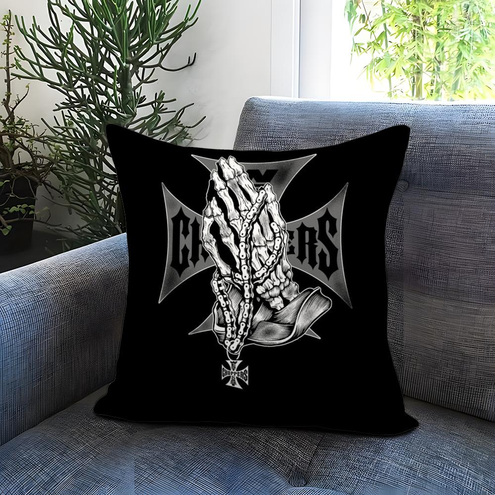 W-West Coast C-Choppers Cushion Cover Comfortable Reversible Pillow Cover Ideal for Car Sofa Bedroom & Beyond