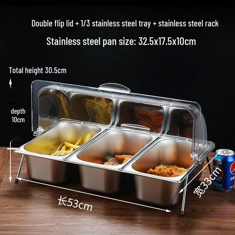 Zhebu Stainless Steel Food Display Tray with Lid