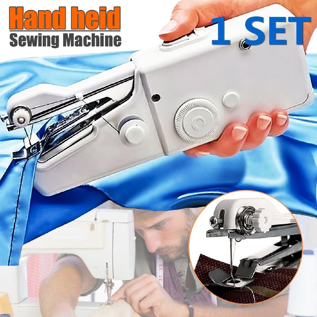 Mini Portable Household Hand Sewing Machine 10 Line Coils Quick Stitch Sew Needlework Cordless Clothes Electronic Sewing Machine DC 6V