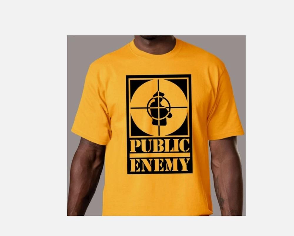 Public Enemy Rebirth of a Nation Big Logo Gold All Size Unisex TShirt Unisex T-Shirt XXXXL