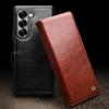 Qialino Genuine Leather Flip Phone Case For Samsung Galaxy Fold7 /6 /5 Fold 6 Fold5 Fold 6 Handmade Phone Cover With Card Slots Cover