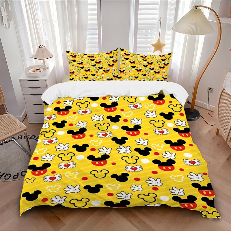 3Pcs Mickey Mouse Bedding Sets For All Sizes New 3D Printed Bed Cover Comforter Duvet Cover Pillowcase Bedroom Decoration