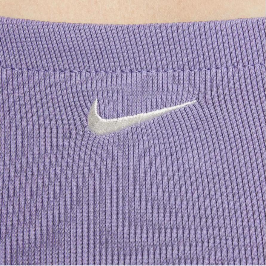 Nike Sportswear Chill Knit Comfortable Solid Color Sleeveless Dress Women dresses Soft-Purple Sail-White FN4158-527