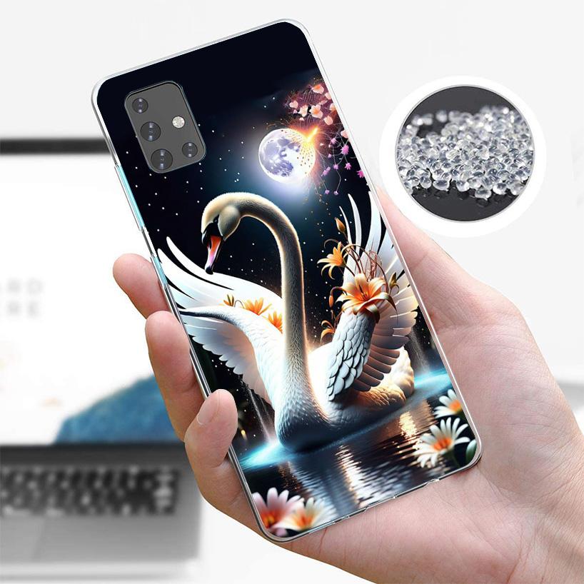 White Swan Grace Art Phone Case For Samsung Galaxy A52 A32 A22 A12 A02S A50S A30S A51 A31 AA71 Note 20 Ultra 10 S10 Plus Galaxy