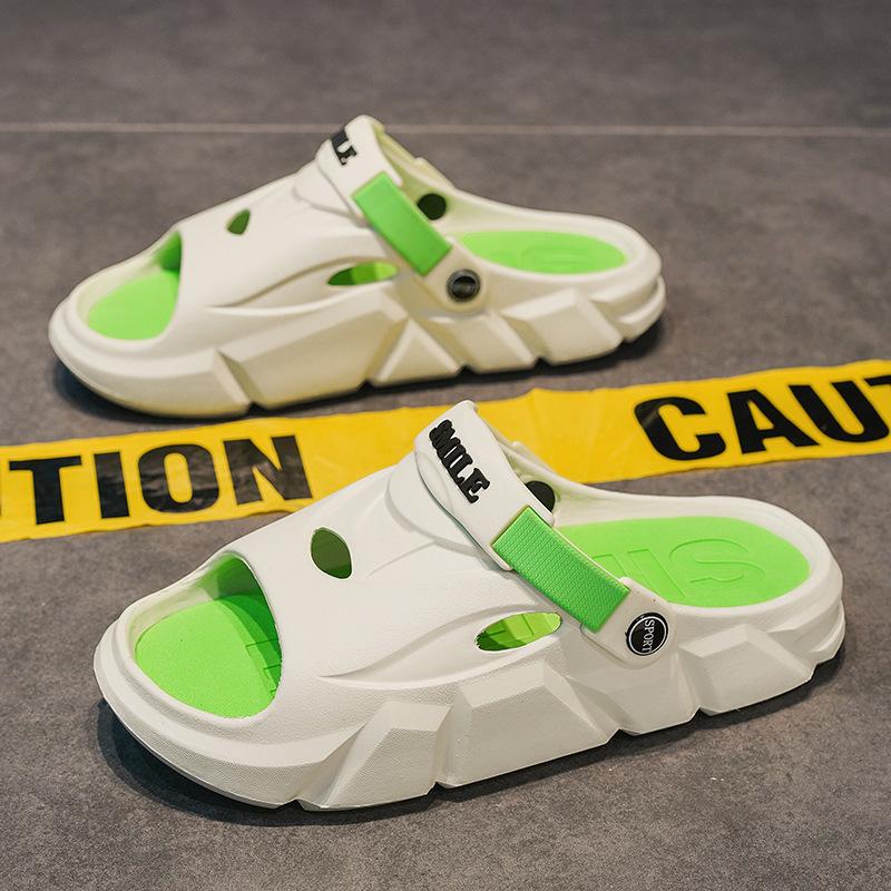 Pánské letní venkovní prodyšné plážové sandály Pár nový design Protiskluzové pantofle s páskem přes prsty Barevné ležérní pánské sandály